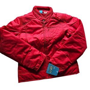 Vintage Paul Frank Womens Jacket, Moto Jacket, Winter Jacket, RARE, Red, Size Sm